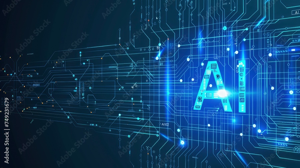 Obraz premium AI Technology edge computer concept