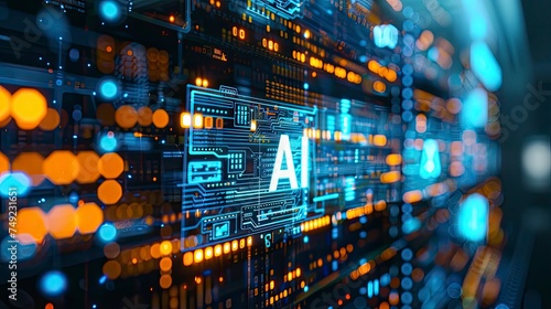 AI Technology edge computer concept