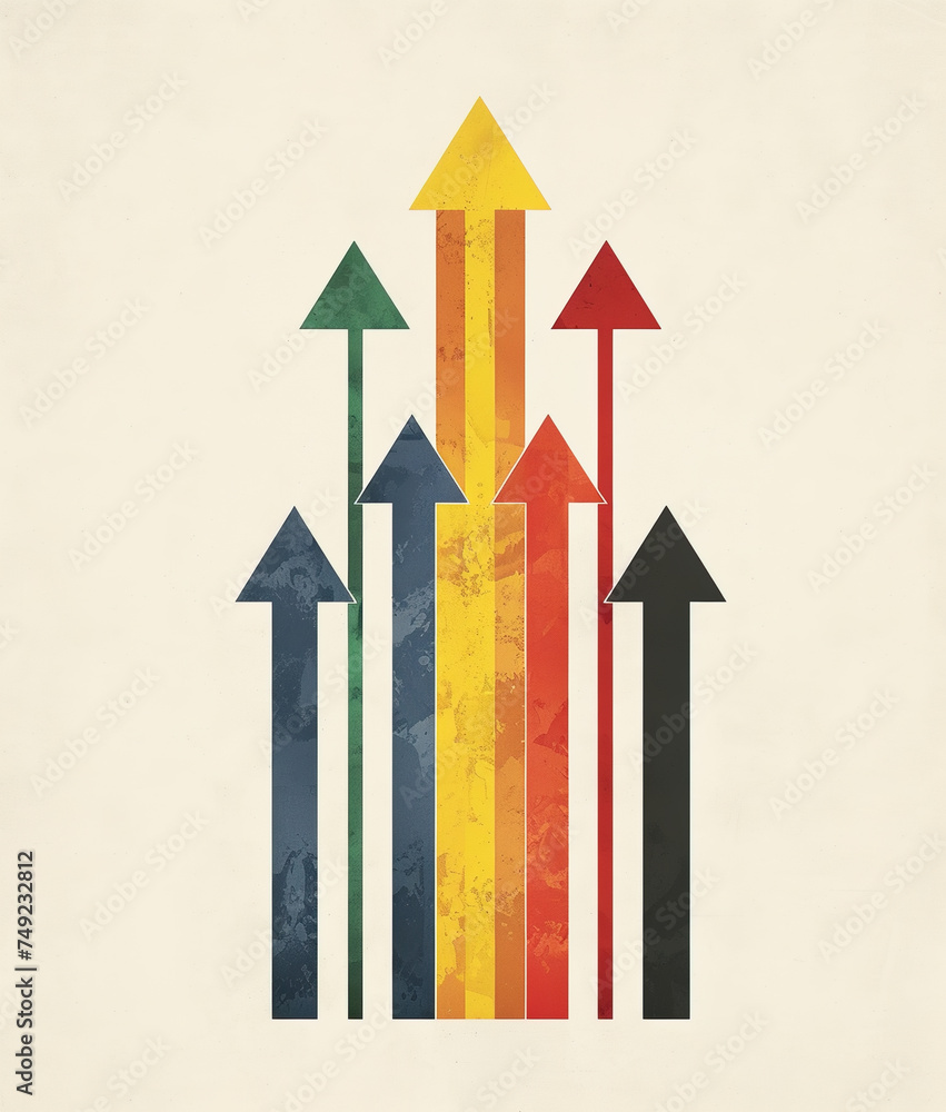 Upward pointing arrows, growth concept Upward pointing arrows, growth concept