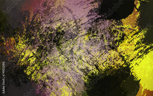 Abstract grunge texture black and yellow color background