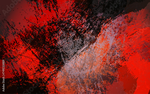 Grunge texture black and red color background vector