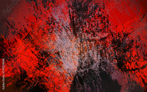 Grunge texture black and red color background vector