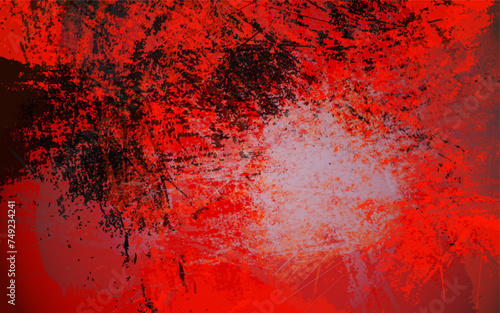 Grunge texture black and red color background vector