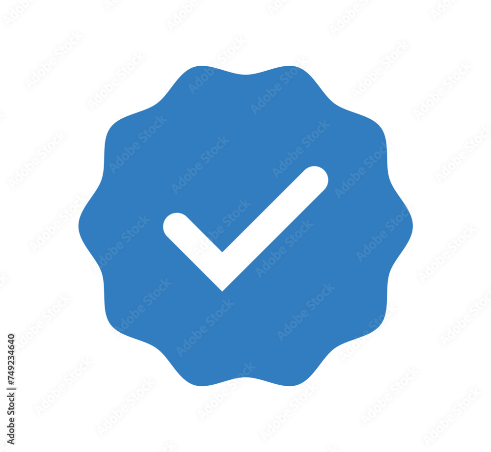 blue tick, check, ok, yes accept icon isolated on white background blue tick, check, ok, yes accept icon isolated on white background