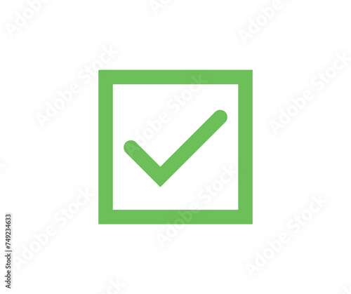 green check mark isolated on white background