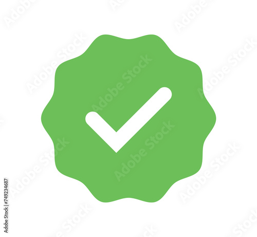 green check, ok, yes accept icon isolated on white background