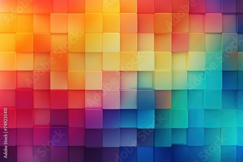 Vibrant, multicolored squares arranged in a gradient pattern 