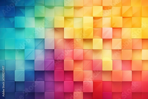Vibrant  multicolored squares arranged in a gradient pattern 