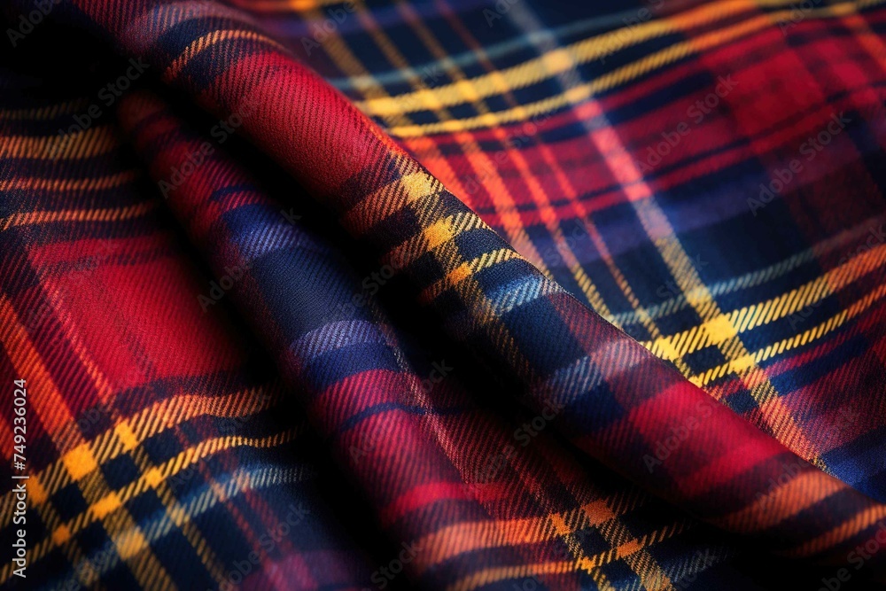 Warm woolen fabric in a traditional tartan pattern Warm woolen fabric in a traditional tartan pattern