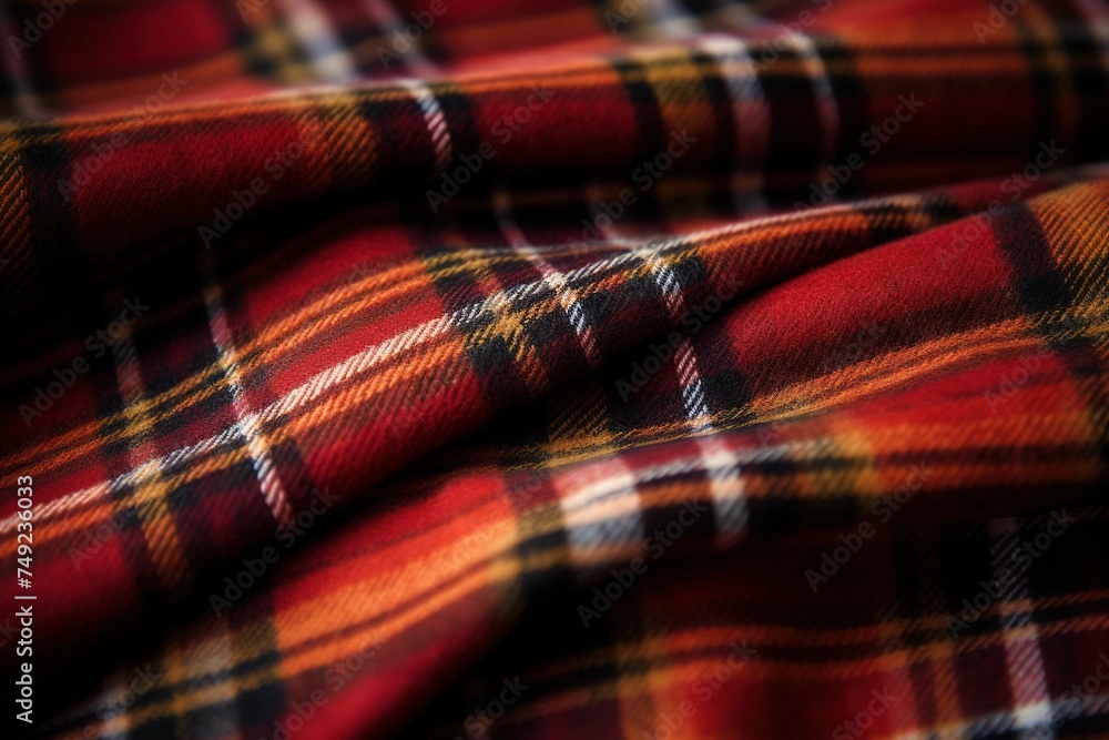 Warm woolen fabric in a traditional tartan pattern Warm woolen fabric in a traditional tartan pattern