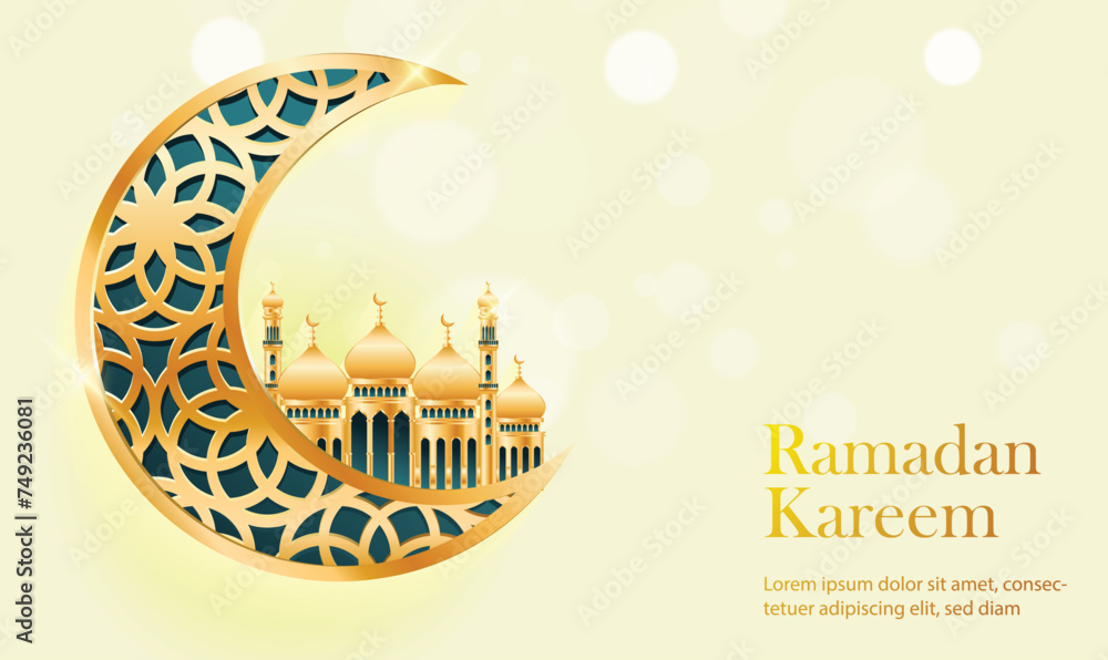 Ramadan Kareem calligraphy banner design background 