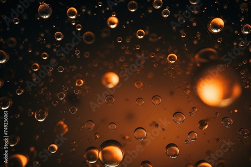 Water droplets on a surface, forming a unique constellation pattern 