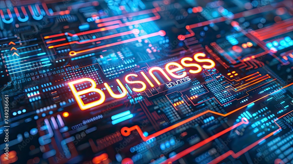 Fototapeta premium Technology Business with text