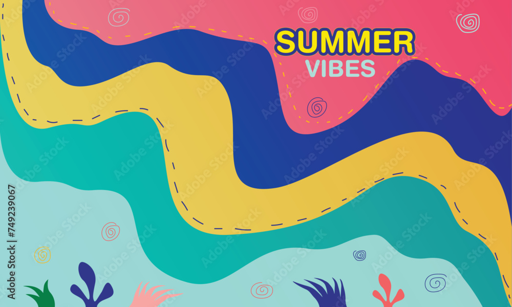Summer vibes, abstract background, summer background. Colorful summer background