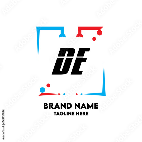 DE Square Framed Letter Logo Design Vector © MAHABUB