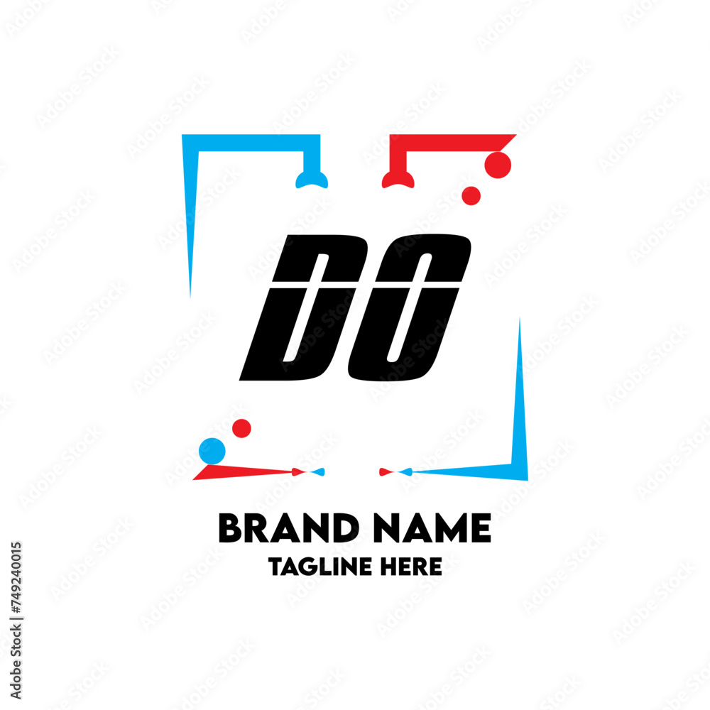 DO Square Framed Letter Logo Design Vector DO Square Framed Letter Logo Design Vector