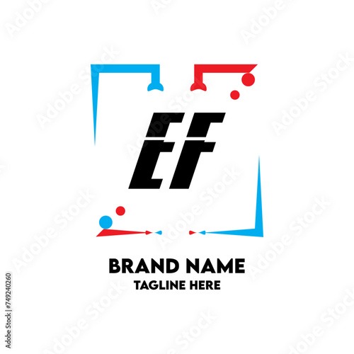 EF Square Framed Letter Logo Design Vector