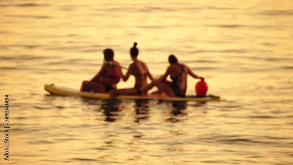 custom made wallpaper toronto digitalDefocused sea ocean beach of hotel or resort with Lounge bed on hot summer day. Abstract bokeh background of blurred resting and swimming people on beach at blue sea. Holiday, vacation and recreation.