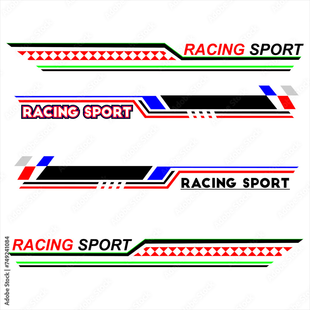 motorbike sport racing striping set