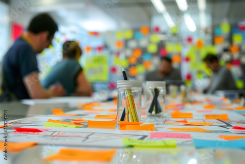 Wallpaper Mural Dynamic collaboration in a professional workplace: Creative brainstorming and project management Torontodigital.ca