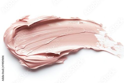 Close-Up View of a Pink Lipstick Smear on a White Background