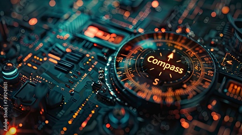 Compass technoloy style with text photo