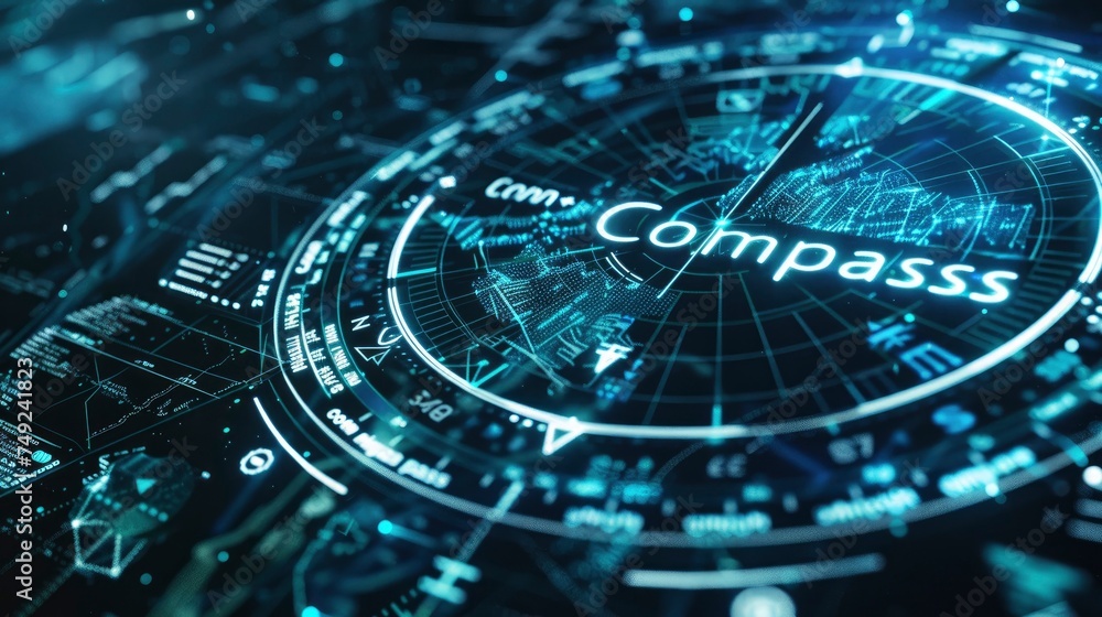 Compass technoloy style with text