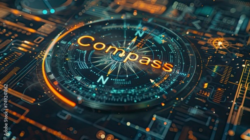 Compass technoloy style with text