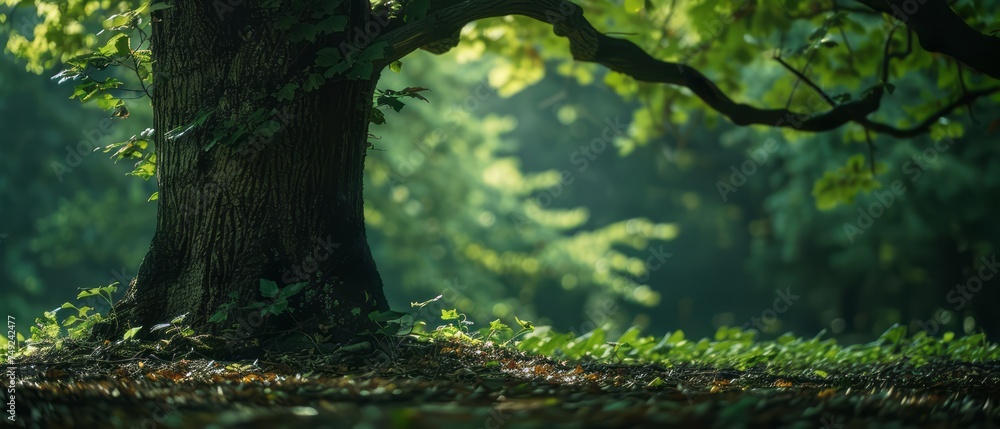 Tree Standing Tall in Lush Green Forest Tree Standing Tall in Lush Green Forest