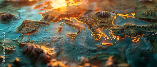 Close Up of a World Map
