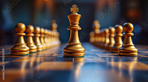 Chess Moves Businessman Strategically Moving Chess Pieces on a Board 
