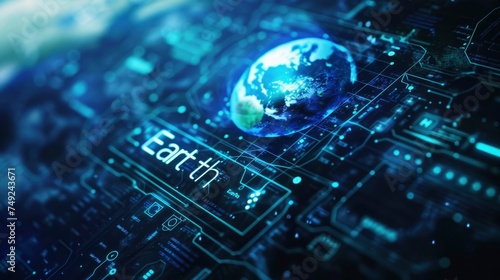 Earth future technoloy with text photo