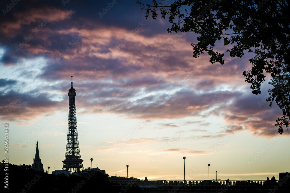 Magical sunset in Paris France