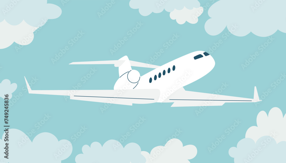Fototapeta premium passenger plane flying in the sky vector