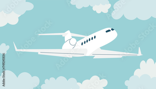 passenger plane flying in the sky vector