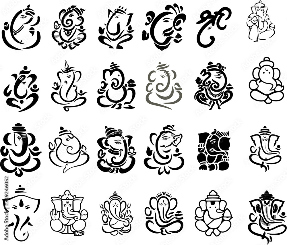 black and white lord ganesh vector illustration eps lord ganesh various collection black and white lord ganesh vector illustration eps lord ganesh various collection