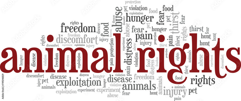 Animal Rights word cloud conceptual design isolated on white background. Animal Rights word cloud conceptual design isolated on white background.