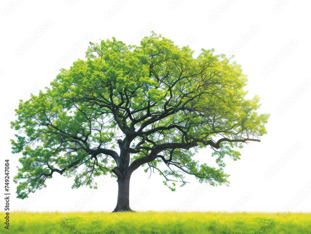 Obraz premium Large Green Tree Standing on Lush Green Field