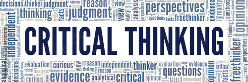 Critical Thinking word cloud conceptual design isolated on white background.