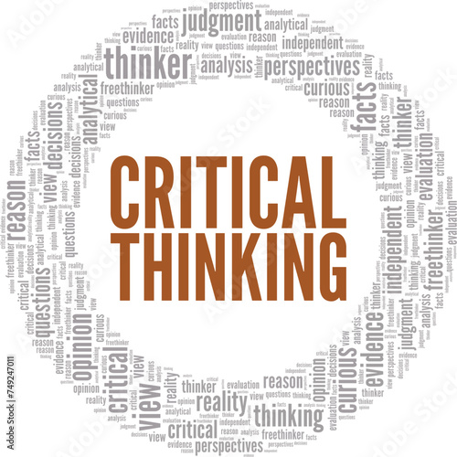 Critical Thinking word cloud conceptual design isolated on white background.