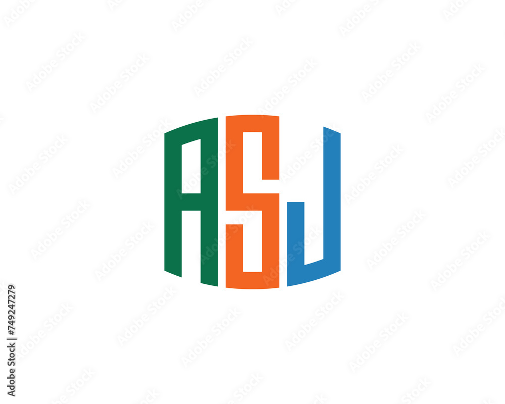 ASJ logo design vector template