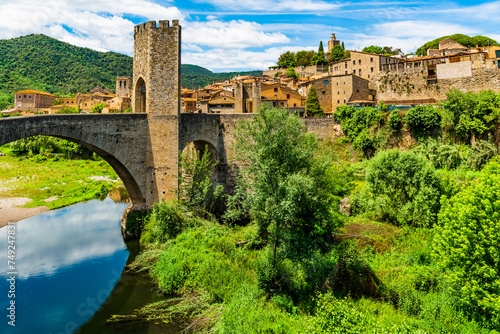 Beautiful views of the stunning city of Besalu, in Catalonia, Spain photo