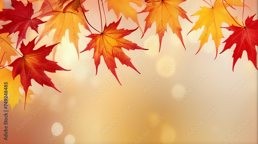 an elegant web banner featuring a background of red and yellow maple leaves bathed in soft light, conveying warm wishes for the approaching end of the year. an elegant web banner featuring a background of red and yellow maple leaves bathed in soft light, conveying warm wishes for the approaching end of the year.