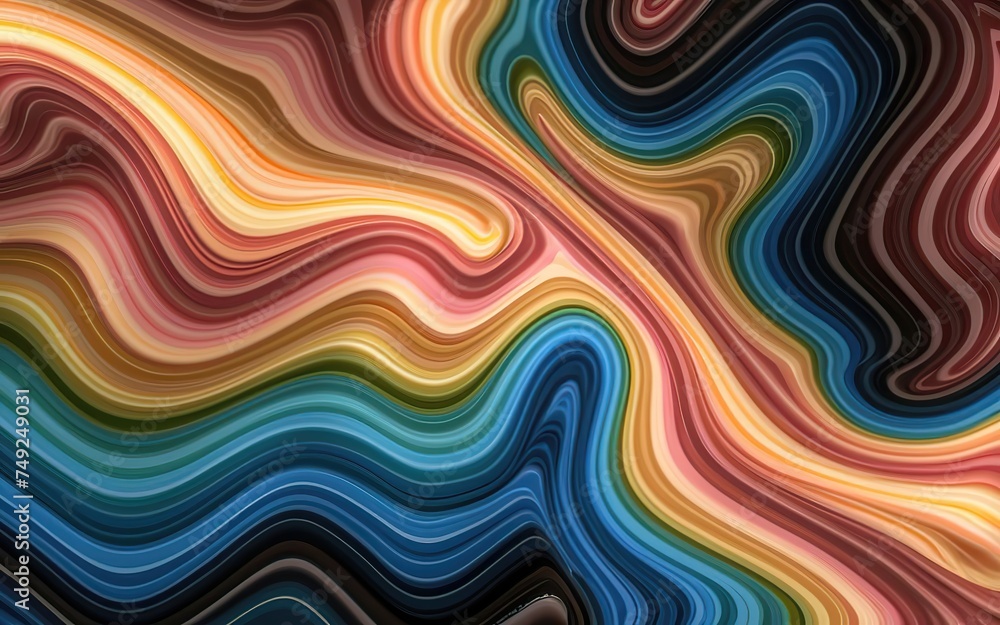 Abstract waves wallpaper colorful design, shapes and textures background