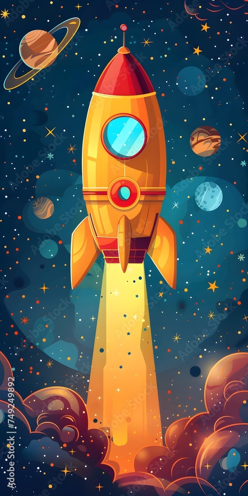cute space theme illustration background cute space theme illustration background