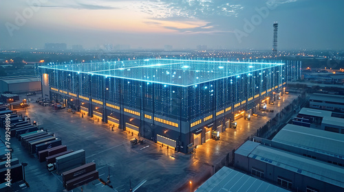 Modern Warehouse Building Structure with AI Technology 