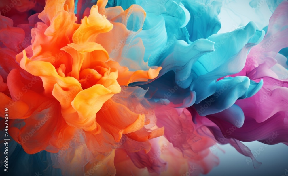 Obraz premium Splash smoke colorful background, wallpaper.