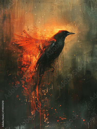 A bird born from volcanic flame carries tales of fairy magic to distant lands photo