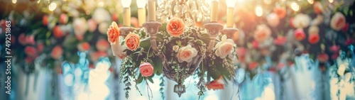 Chandelier Turned Floral Display: Imagine a grand, ornate chandelier, no longer hanging from the ceiling but instead repurposed as a hanging garden