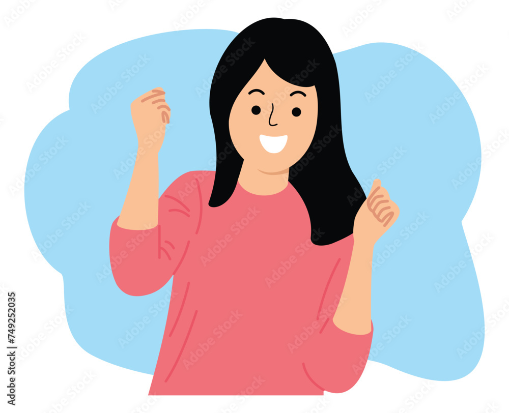 young girl with happy gesture young girl with happy gesture